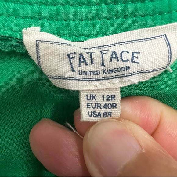 Fat Face Brady Broderie 8 Green 100% Cotton Tiered Eyelet Boho Cottagecore Dress - Picture 6 of 11